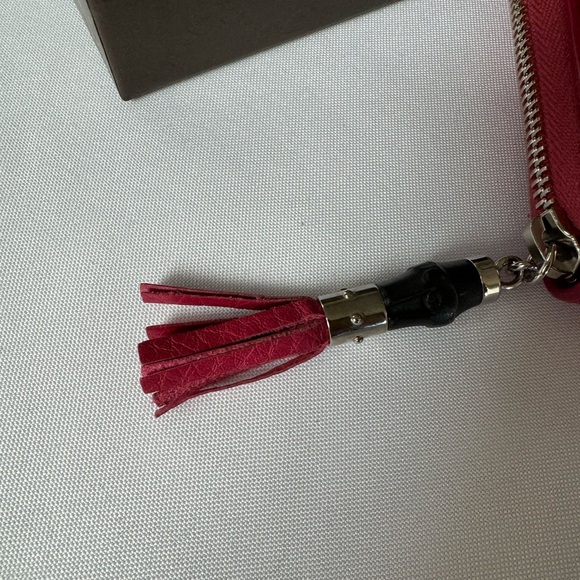 Gucci Red Wallet Bamboo Tassel, Box, Tissue, and Documents Included - Picture 5 of 6